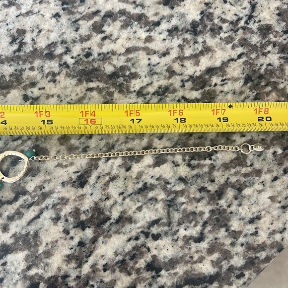 Sterling Silver with Turquoise Stones Statement Waterfall Bib Necklace - Picture 2 of 3